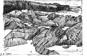 Normandie - Felsenstrand bei Siouville