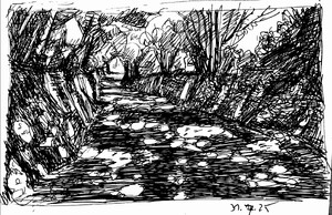 Normandie - Straße im Schatten